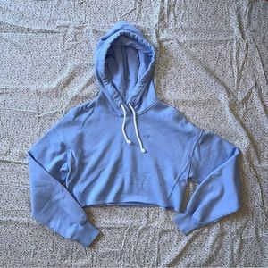 Hollister Blue Crop Oversized Hoodie